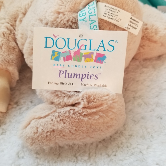 DOUGLAS BABY Bunny Plumpies Cuddle Toy Pink Satin Paws NWT - Picture 10 of 12